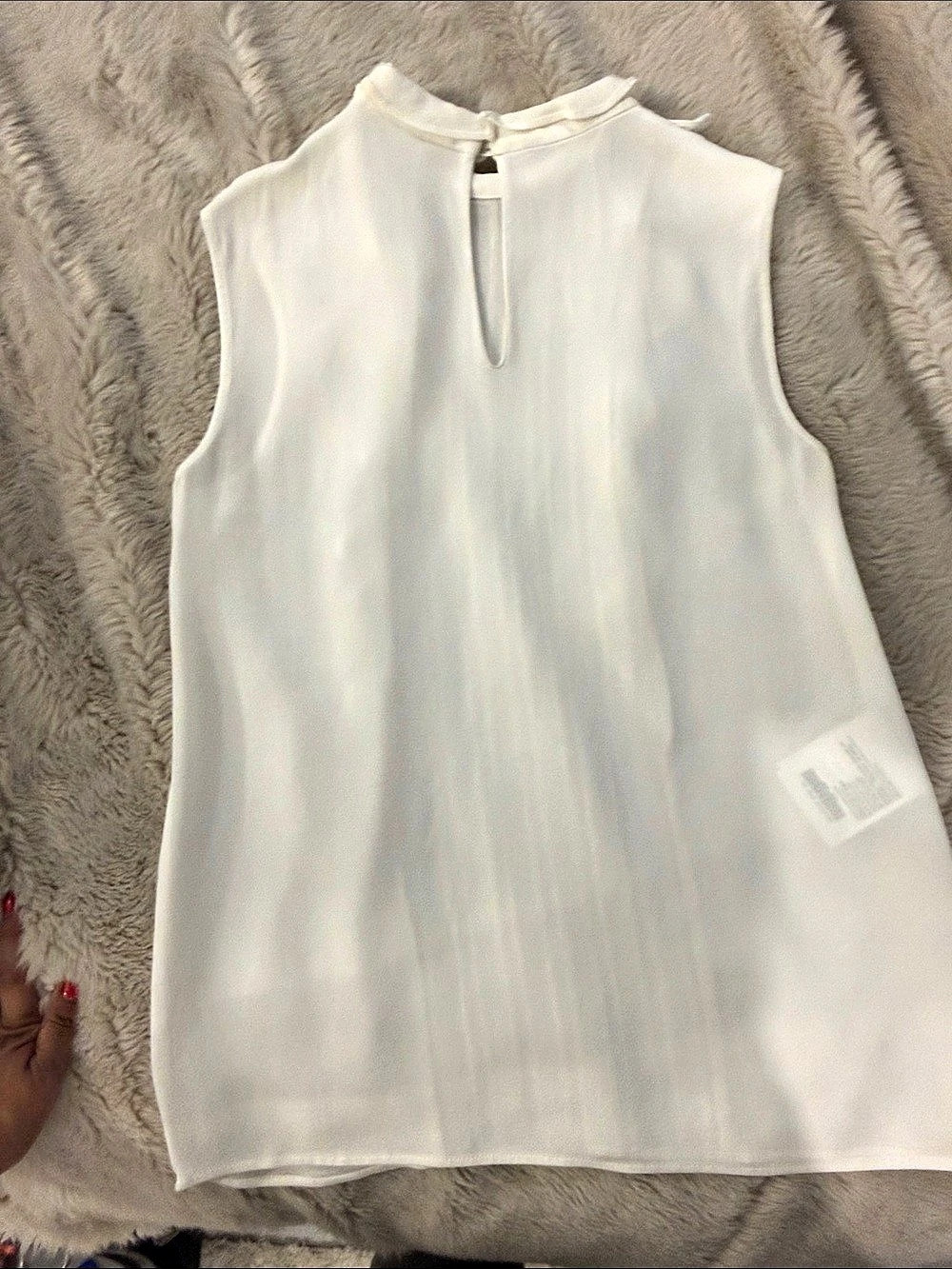 Miu White Ruffle Pleat Blouse - Picture 3 of 3
